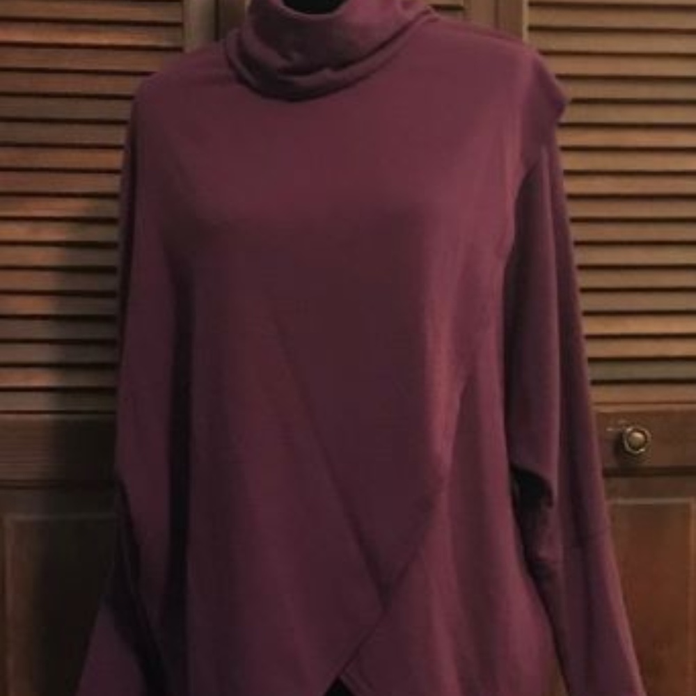 Dolman Sleeve Turtle Neck Purple Sweater